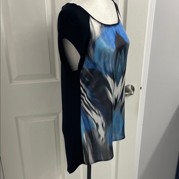 Tristan Blue and Black Abstract Blouse - Picture 4 of 9